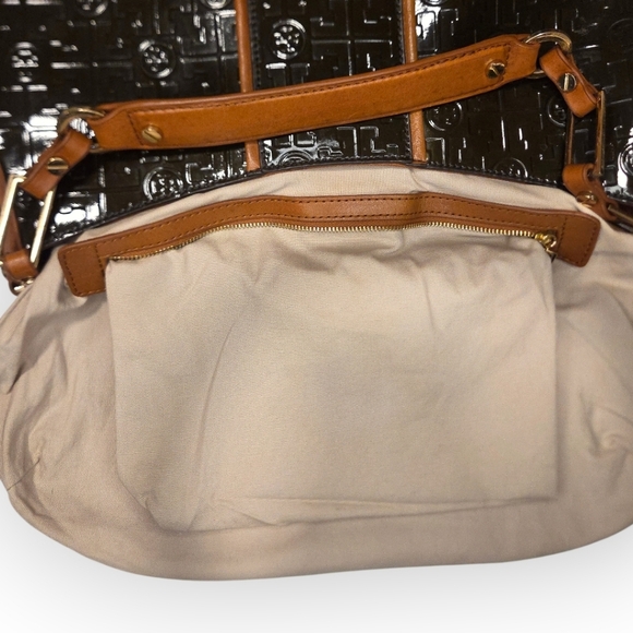 Tory Burch Embossed Patent Leather Shoulder Bag – Brown - Picture 10 of 17